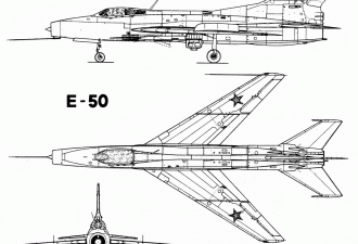 Scale model  Ye-50 experimental interceptor with rocket engine